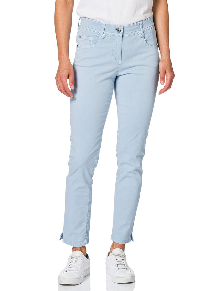 Atelier GARDEUR Damen Sommerhose 38 Slim Blau, 38 Slim Blau