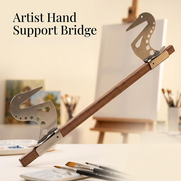 Künstler-Handstützbrücke Verstellbare Edelstahl Stützstange Für Malerei, Zeichnen, Detailarbeit Und