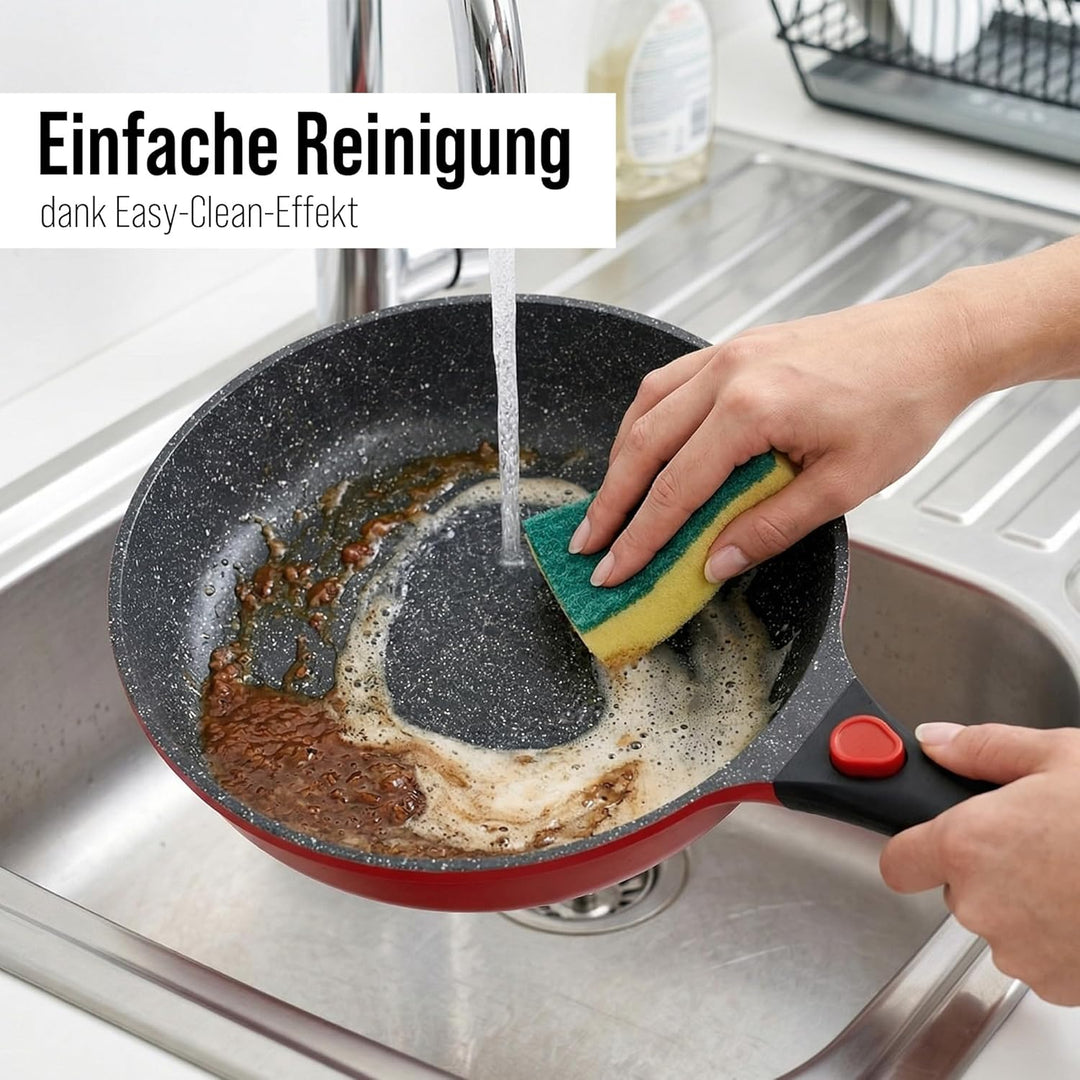STONELINE SMART Bratpfanne 24 cm, Pfanne Aluguss, Abnehmbarem Griff, Pfanne Induktion, Alle Herdarte
