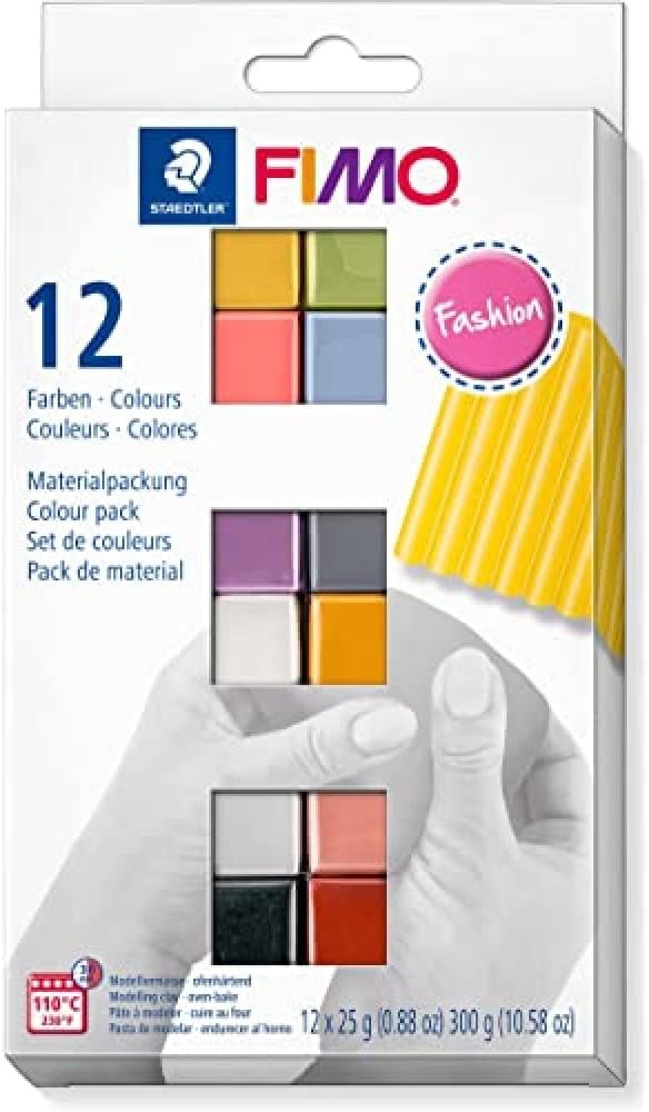 STAEDTLER 8023 C24-1 soft ofenhärtende Modelliermasse. Kartonetui mit 24 sortierten Basic-Farben & 8