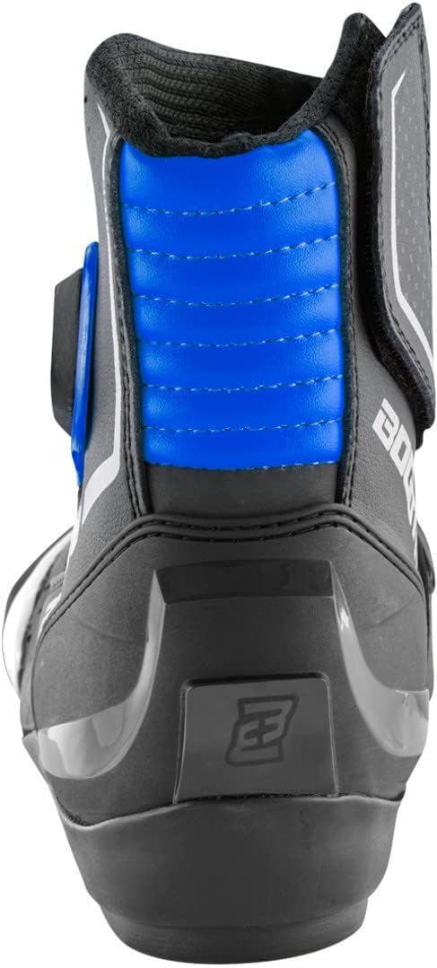 Bogotto Cartagena perforierte Motorrad Stiefel, schwarz/blau, 39 | Atmungsaktiv Schwarz Blau 39 EU,