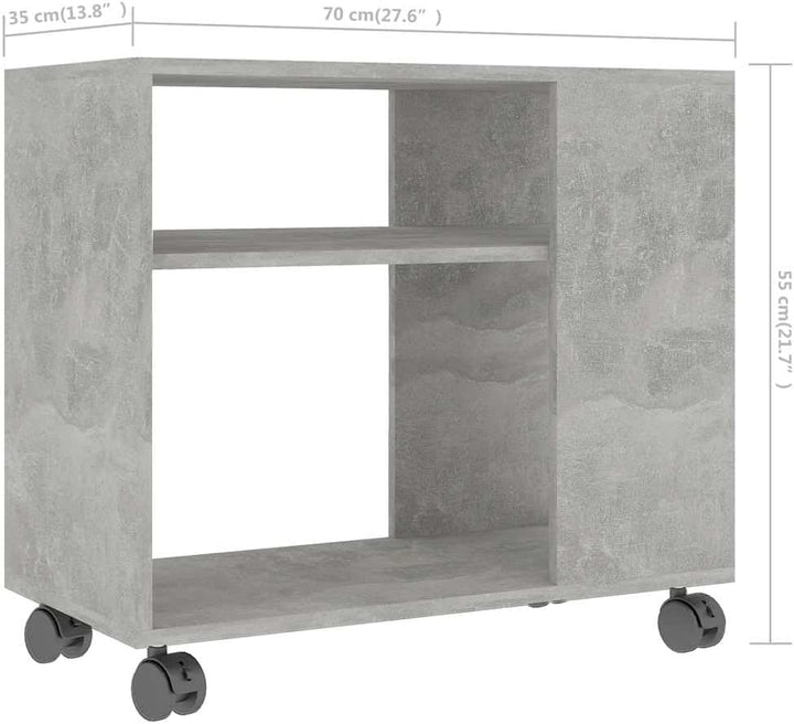 vidaXL Beistelltisch mit 2 Ebenen 4 Rollen Couchtisch Wohnzimmertisch Sofatisch Kaffeetisch Tisch Te