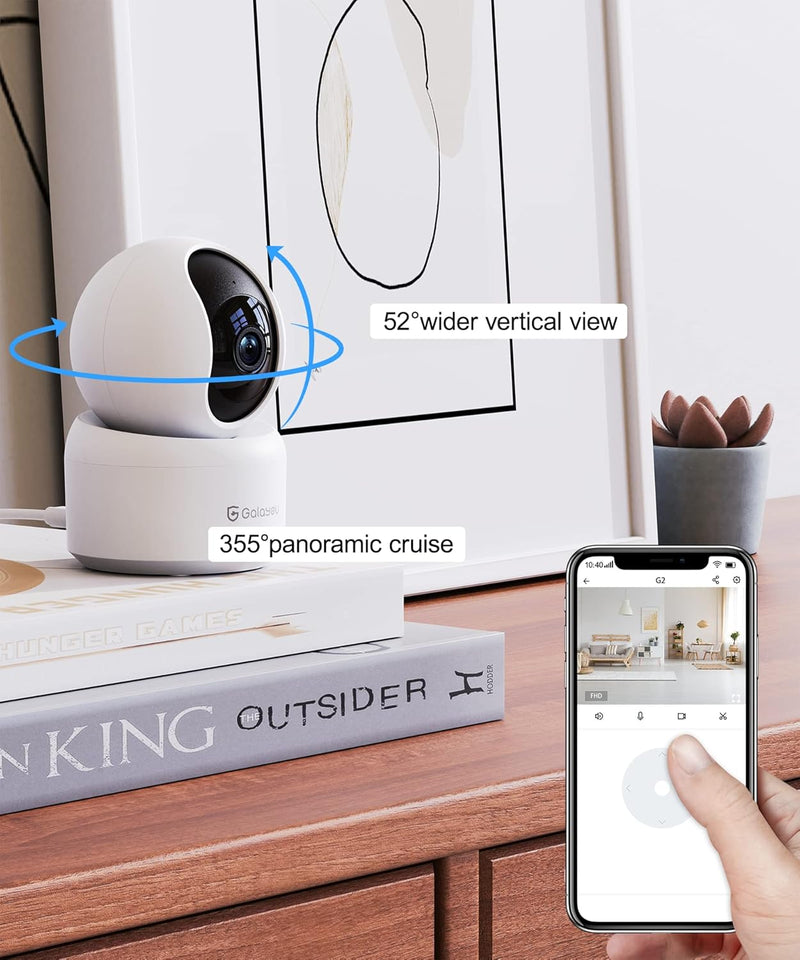 2K Überwachungskamera innen, GALAYOU WLAN IP Kamera überwachung Indoor WiFi Camera ,360°Hundekamera