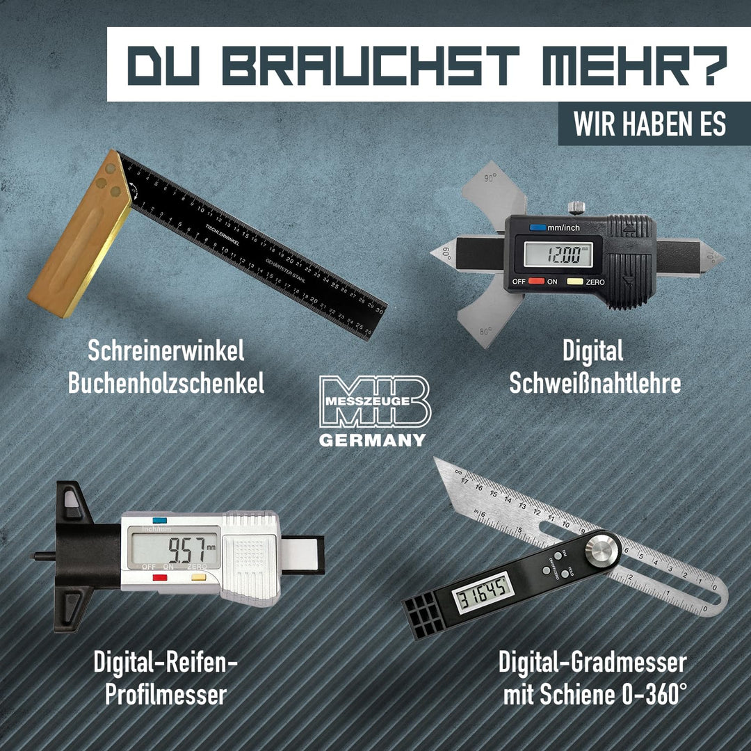MIB Digitaler Messschieber mit Rolle DIN 862 200mm | Werkzeug für präzise Messungen | Messschieber d