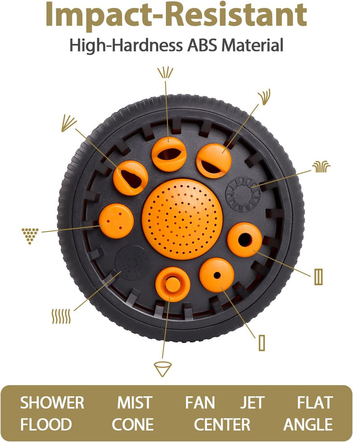 Garten Handbrause Wasserspritze, 100% Robustes Metallgehäuse, mit Einstellbarem Wasserdurchfluss und