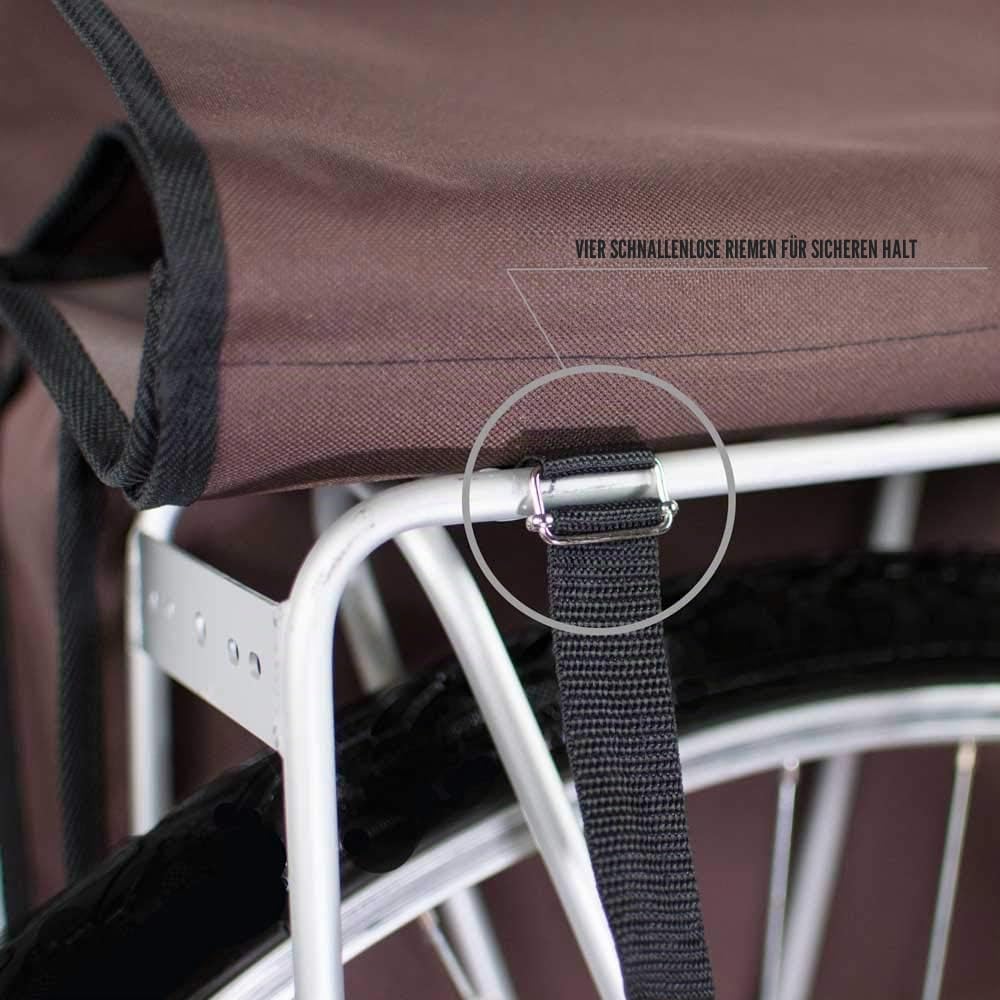 BikyBag Classic Doppel-Fahrradtasche, 2x13L Gepäckträgertasche, Wasserabweisend, mit Reflektoren (Ro