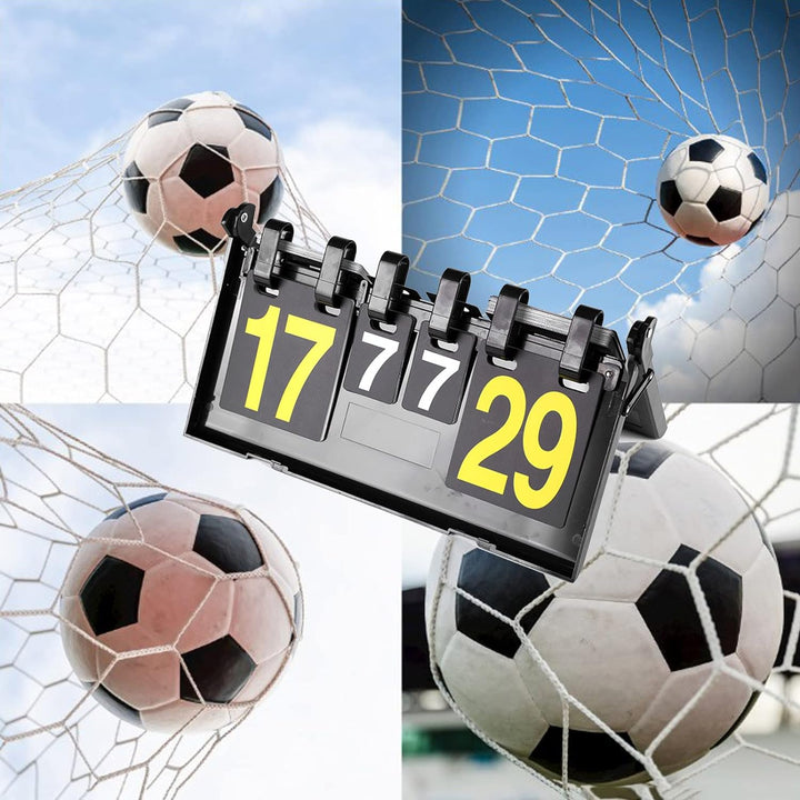 JasCherry Tragbare Flip Sport Anzeigetafel 4 Stellig Wettkämpfe Kerbe Zähltafel für Volleyball Badmi