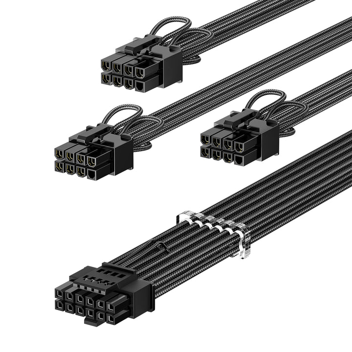 Fasgear PCIe 5.0 GPU Netzkabel 70cm | 16pin (12+4) 12VHPWR Anschluss für RTX 3090 Ti 4080 4090 | 3x8
