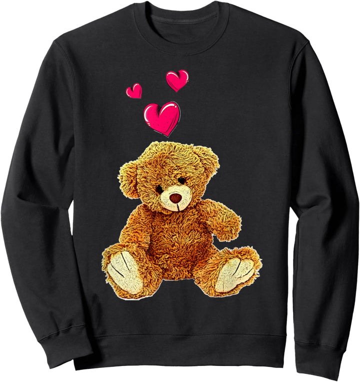Teddybär und Herzen, niedliches Teddybär-Motiv Sweatshirt