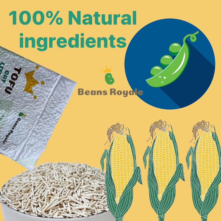 Tofu Katzenstreu, klumpendes Kätzchenstreu, spülbar, Erbsfaser, staubfrei, geruchskontrollierend, ge