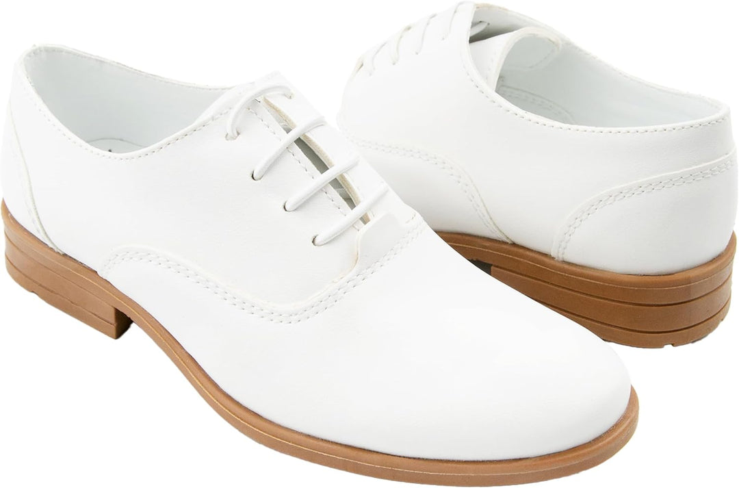 Derby-Schnürschuhe für Jungen – Kommunion, Hochzeit, Abschlussball, formelle Schuhe Weiss 26 EU, Wei