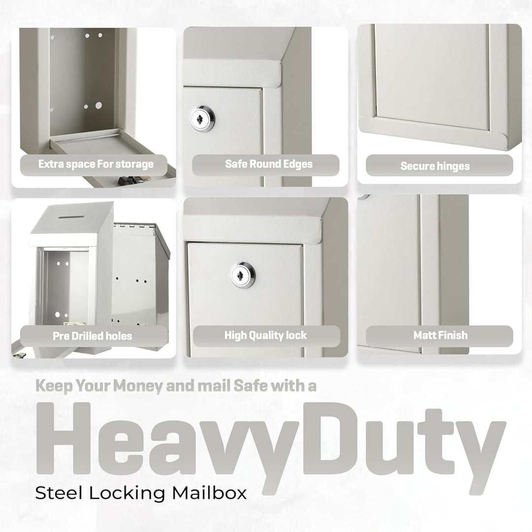 Metall-Spendenbox & Sammelbox Büro Vorschlagsbox Secure Box mit Top Coin Slot und Schloss inklusive