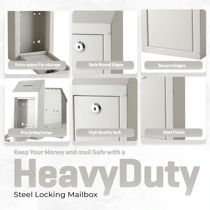 Metall-Spendenbox & Sammelbox Büro Vorschlagsbox Secure Box mit Top Coin Slot und Schloss inklusive