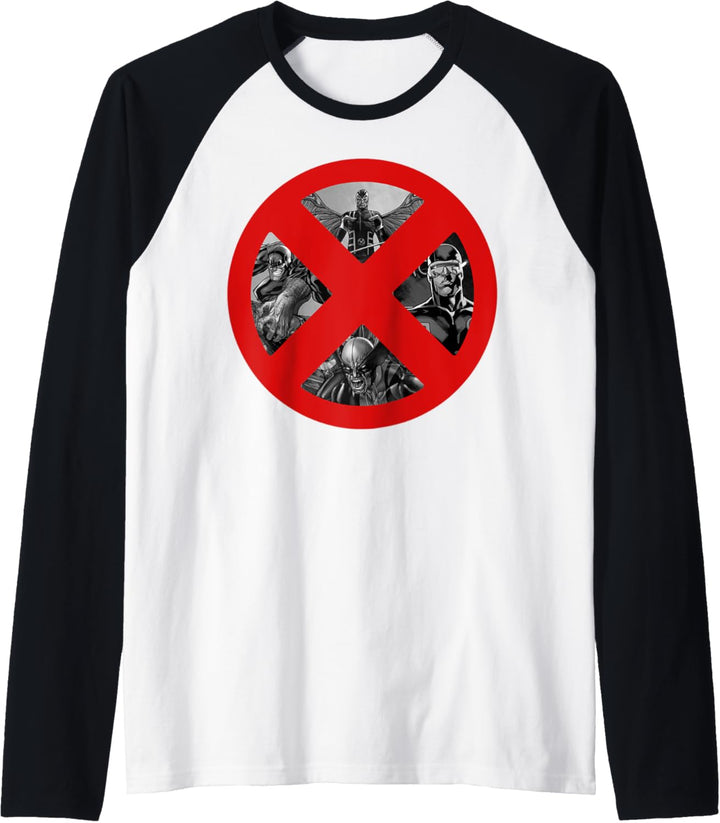Marvel X-Men Cyclops Wolverine Beast Archangel Logo Raglan