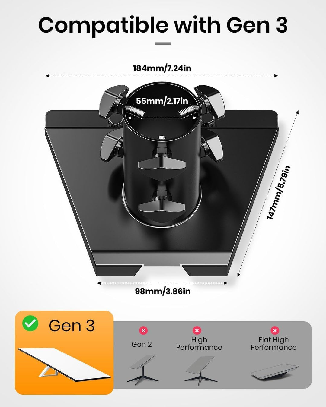 Starlink Gen 3 Rohradapter, Starlink Gen 3 Halterung, Starlink Pole Mount, witterungsbeständige Alum