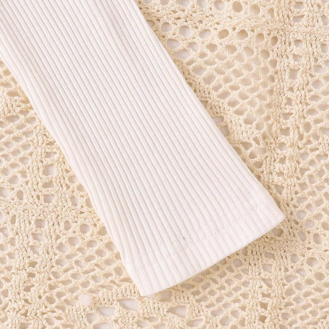 HPSOM Baby Kinder Mädchen Kleidung Set Ruffle Gerippt Langarm Top Fliege karierten Rock 2PCS Frühlin