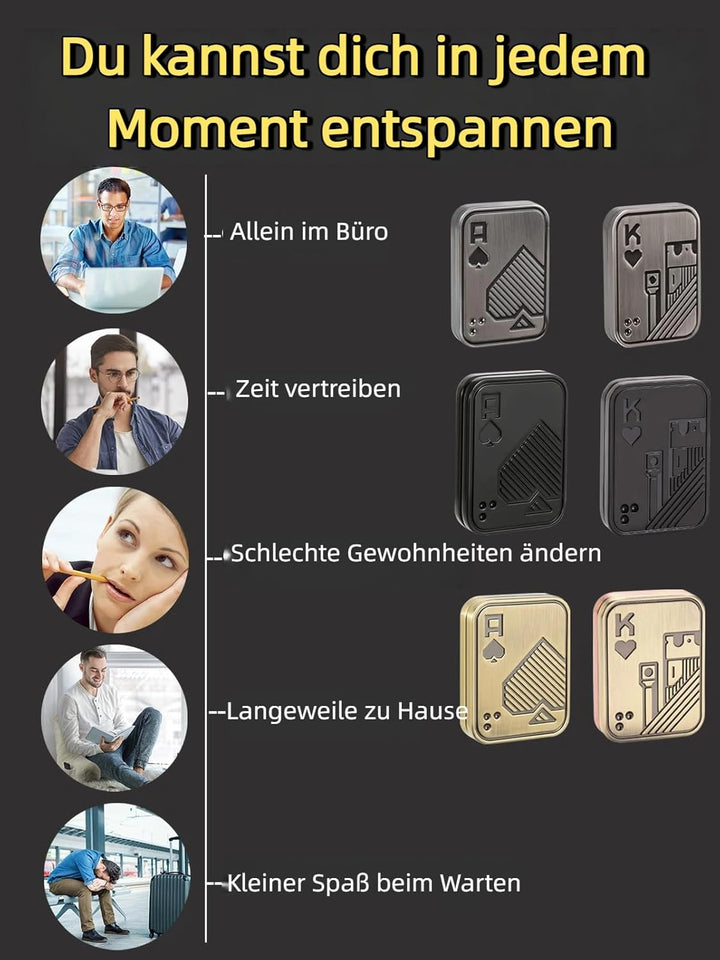 Metall-Fidget-Slider, Pop-Fidget-Spielzeug Poker Push Card für Jugendliche und Erwachsene, Geschenk