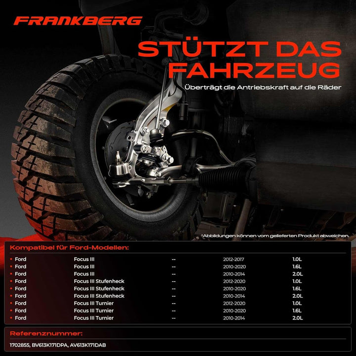 Frankberg Achsschenkel Radaufhängung Vorne Links Kompatibel mit Focus III Stufenheck/Turnier Focus I