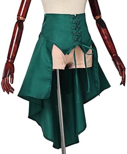 COSDREAMER Steampunk Damen Röcke Taillengürtel für Frauen Rüschen Piraten Korsett Kostüme, Grün, 32
