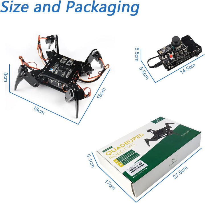 FREENOVE Quadruped Robot Kit with Remote (Compatible with Arduino IDE), App Remote Control, Walking
