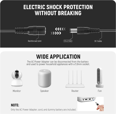 NEEWER Dummy Batterie Ersatz für LP-E6 LP-E6N LP-E6NH mit DC Koppler und AC Netzteil Kompatibel mit