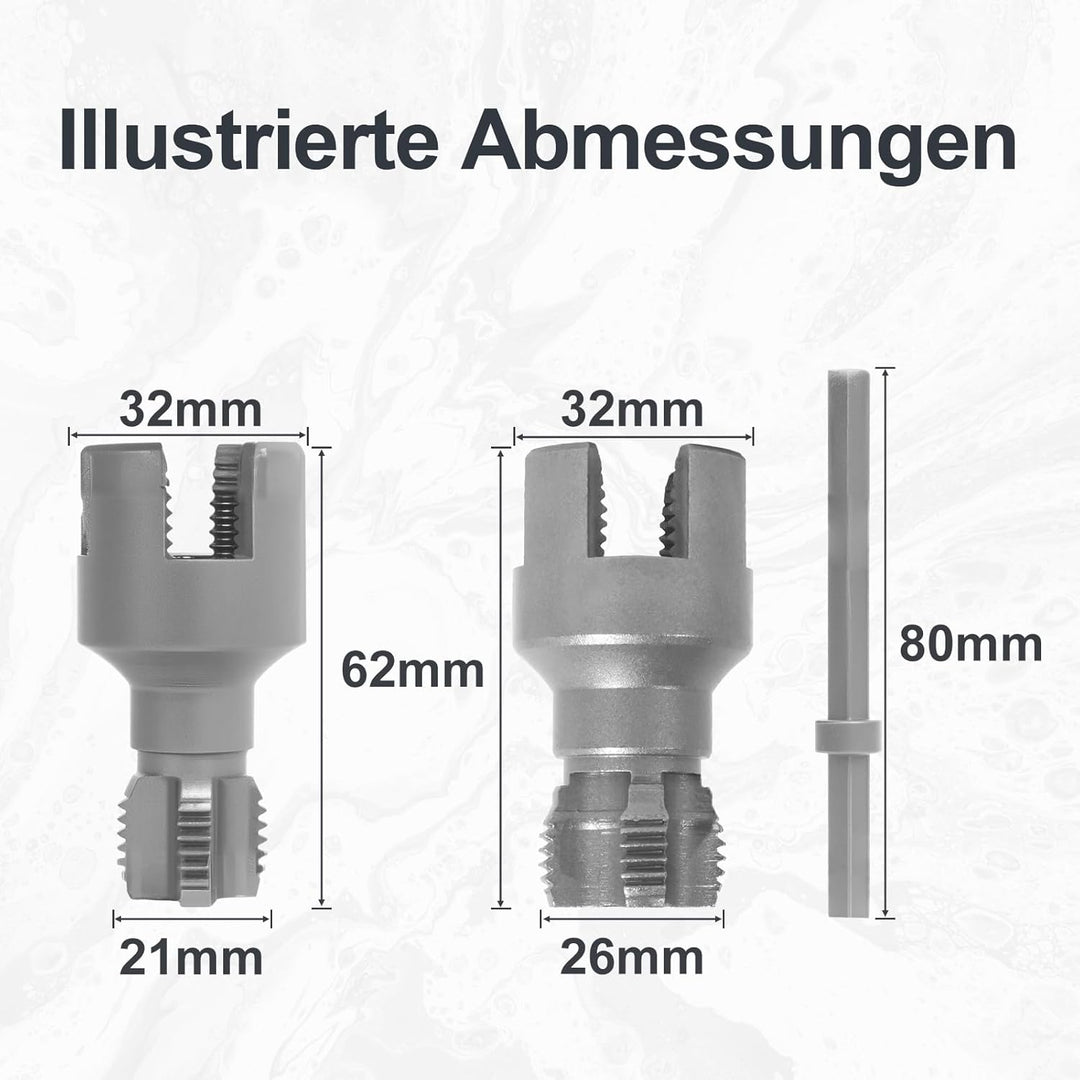 CSOOM Integrated Internal & External Pipe Threading Tool - 2 Stück, Elektrobohrer Kompatibel 2 in 1