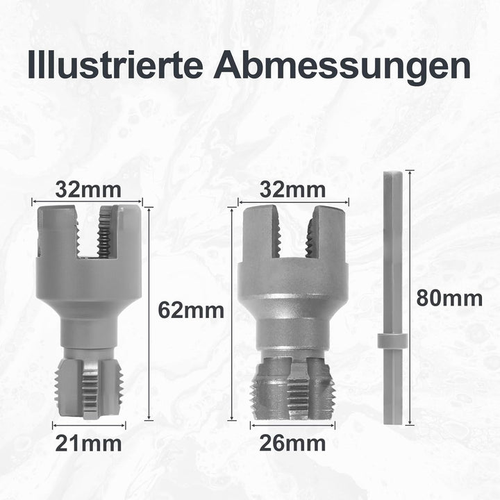 CSOOM Integrated Internal & External Pipe Threading Tool - 2 Stück, Elektrobohrer Kompatibel 2 in 1
