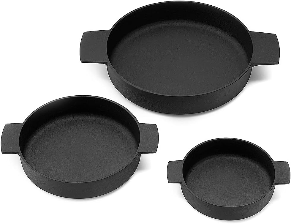 KAMASADA Gusseisenpfanne Rund, 19 cm, 4,7 cm Hoch. Eisenpfanne Induktion, Induktions-Herd, Ceran, Ga