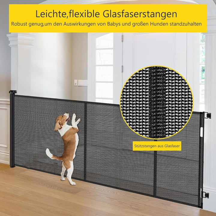 Treppenschutzgitter Ausziehbare für Babys,0-300cm,83cm Hoch Baby Absperrgitter Treppenschutzrollo,Ei