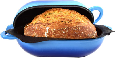 LoafNest - Das einfachste handwerkliche Brotbackset der Welt. Gusseisenkasserolle [Blauer Gradient]