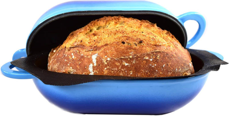 LoafNest - Das einfachste handwerkliche Brotbackset der Welt. Gusseisenkasserolle [Blauer Gradient]