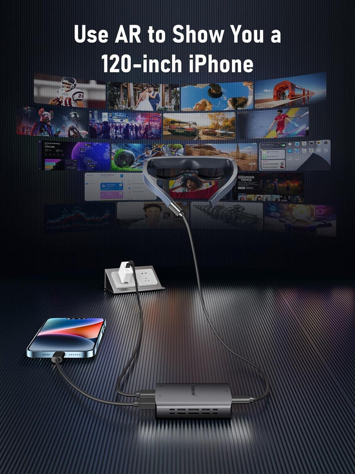 Lemorele Light ning zu USB-C Adapter, Light ning zu Typ-C Video für Nreal Air, Rokid Air, RayNeo AR,