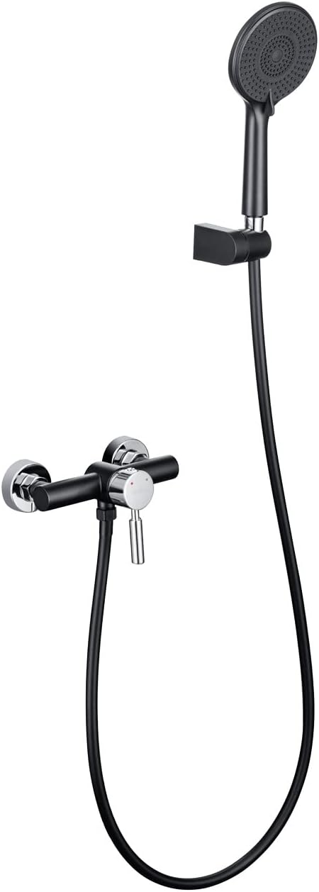 ONECE Duscharmatur Temperaturregelung Duschset Brausegarnitur mit 3 Strahlarten Handbrause, Wandhalt