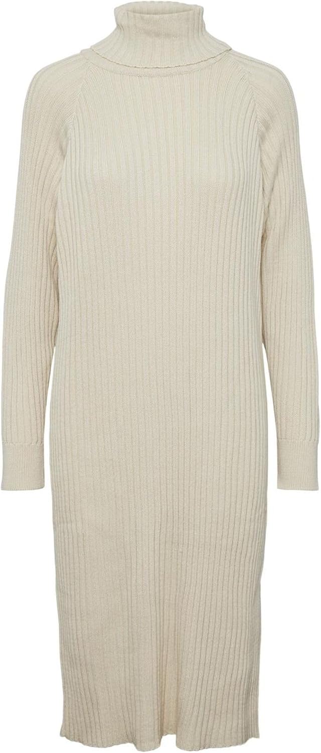 YAS Damen Yasmavi Knit Midi Rollneck Dress S. Noos Strickkleid XXL Birch, XXL Birch