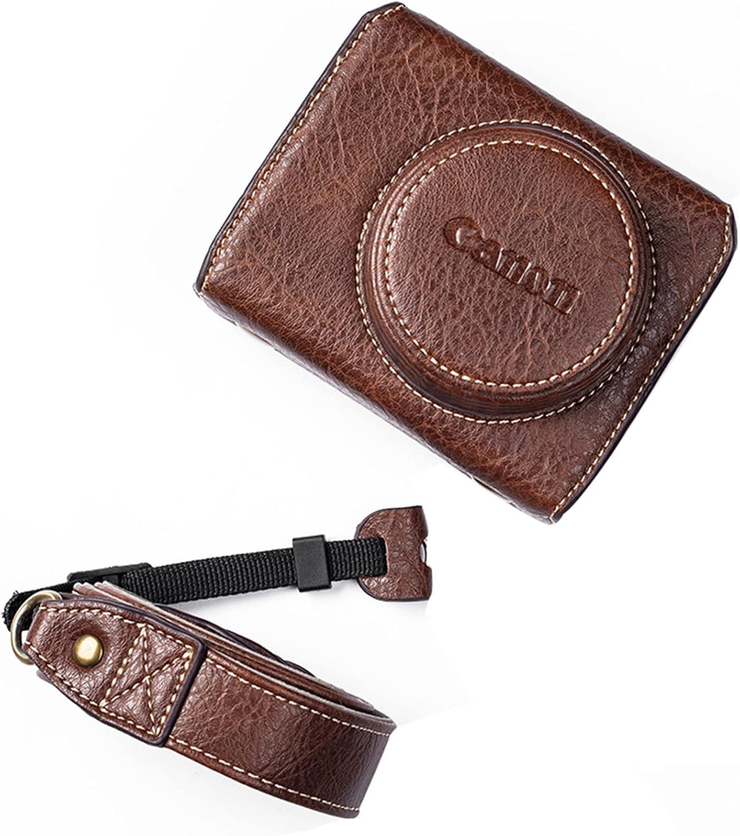 kinokoo G7X /G7X Mark II /G7X Mark III Tasche, PU Leder Kamera Schutzhülle Kompatibel für Canon G7X