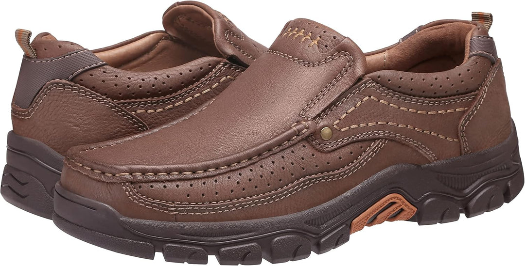 OutPro Herren loafersMokassins aus echtem Leder für Komfort Geeignet für Reisen, Autofahren und im F