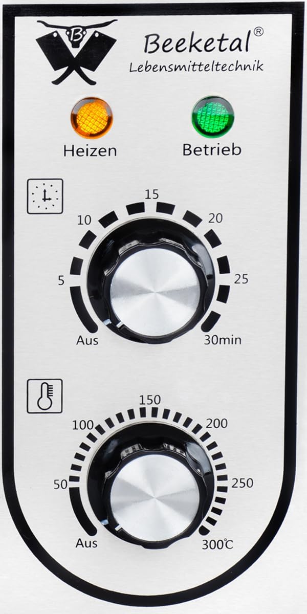 Beeketal 'BSP-3' Profi Gastro Salamander Grill Überbackgerät aus Edelstahl mit 1 Gitter (3 Höhen), 0