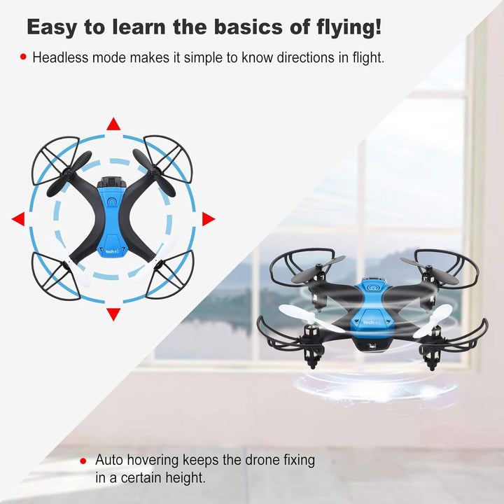 tech rc Drohne für Kinder Anfänger Mini Drohnen ohne Kamera Dual Akku 16 Minuten Flugzeit Indoor RC