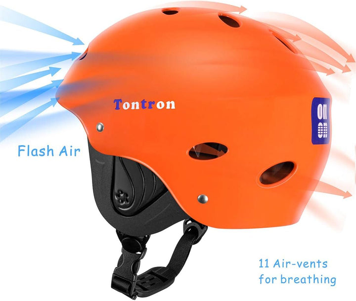 Tontron Wakeboard Kajak Kitesurf Wassersport Helm Glossy Orange M, Glossy Orange M