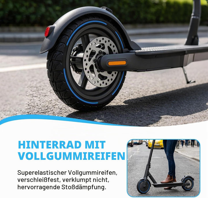 BuyWeek E-Scooter Hinterrad Vollgummireifen mit 120 mm Scheibenbremse für Xiaomi M365 PRO, Explosion