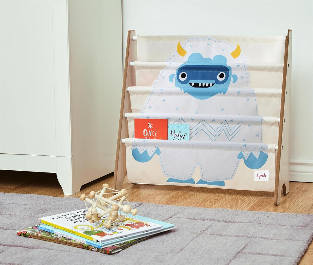 3 Sprouts - Bücherregal Kinderzimmer Holz - Montessori Bücherregal für Kinder - Yeti, Yeti