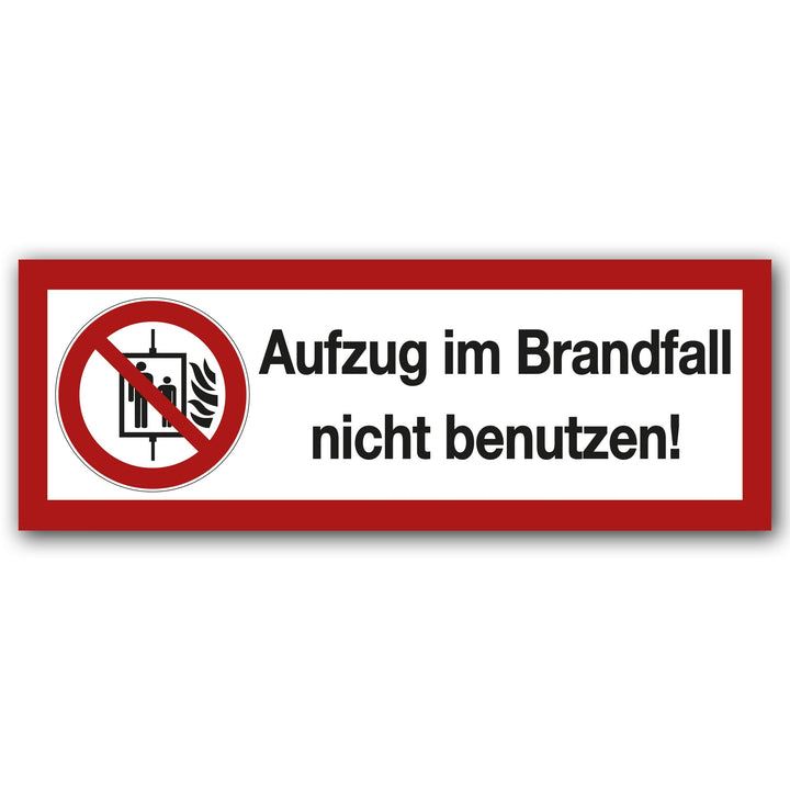 100 Stück Aufzug im Brandfall nicht benutzen Aufkleber Sticker Warnhinweis, Verbotszeichen, Warnzeic