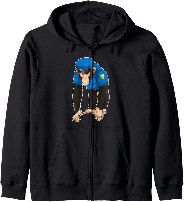 Affe Polizei Polizist Polizeiuniform Kapuzenjacke