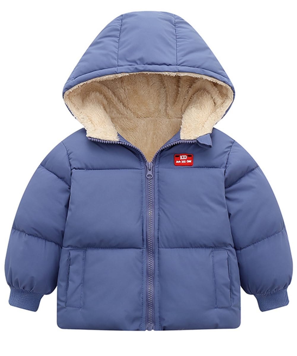 kids4ever Baby Winter Jacke Mantel Reissverschluss Kapuzenjacke Winddicht Warm Fleece Oberbekleidung