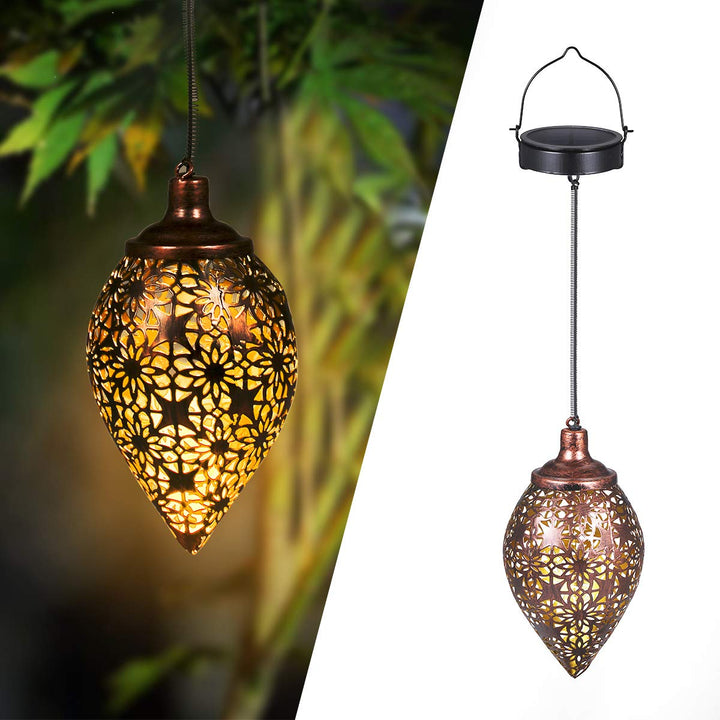Solarlaterne für aussen, Görvitor LED Solar Laterne Hängend, Deko Metall Solarlampe Garten Laterne