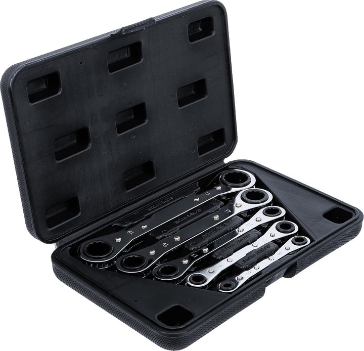 BGS Diy 1450 | Ratschen-Ringschlüssel-Satz, gerade, umschaltbar | SW 6 x 8 - 19 x 22 mm | 5-tlg., SW
