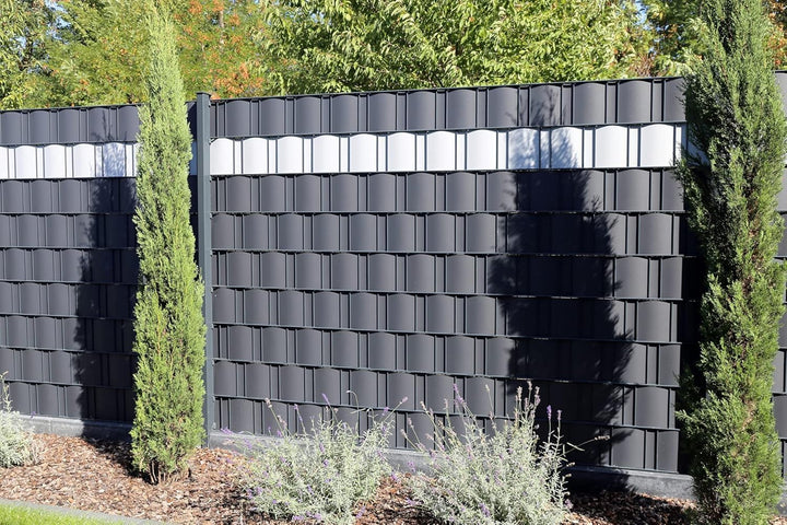 WDB Basic Line PVC Sichtschutzstreifen für Doppelstabmatten - PVC Sichtschutz für Gartenzaun & Doppe