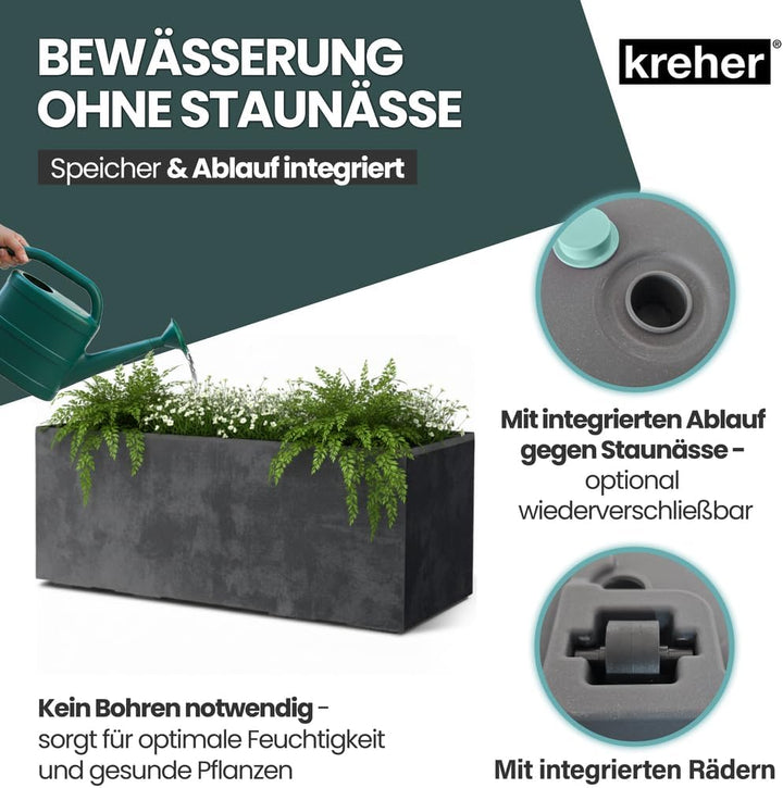 Kreher XL Pflanzkasten Millennium in verschiedenen Formaten und Farben. Tolle Naturstein Optik in Br