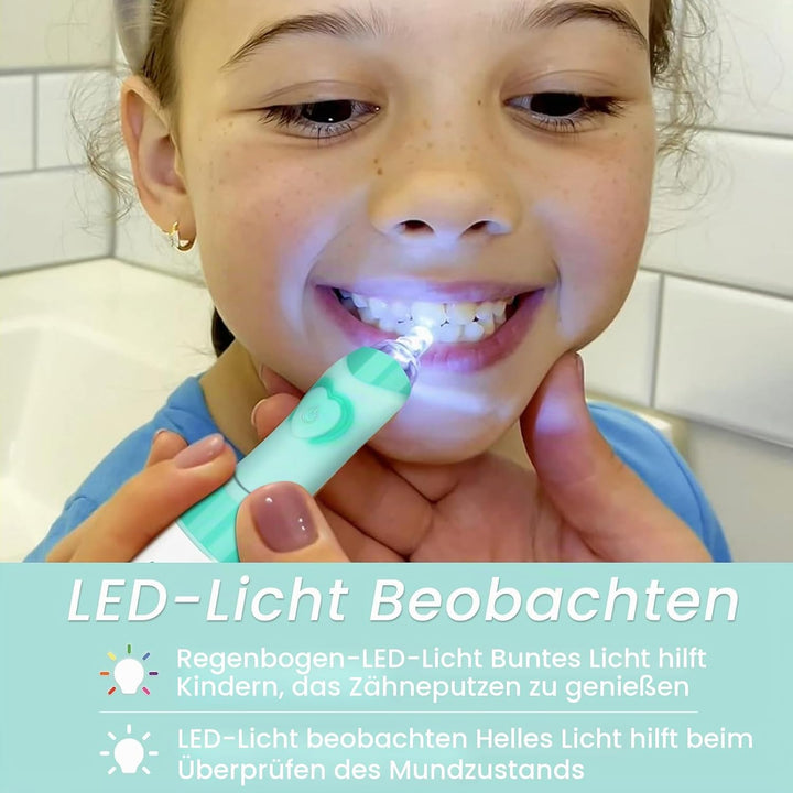 Seago Elektrische Zahnbürste Kinder ab 3-12 jahre Kinderzahnbürsten Elektrisch mit Farbigem Licht Sm