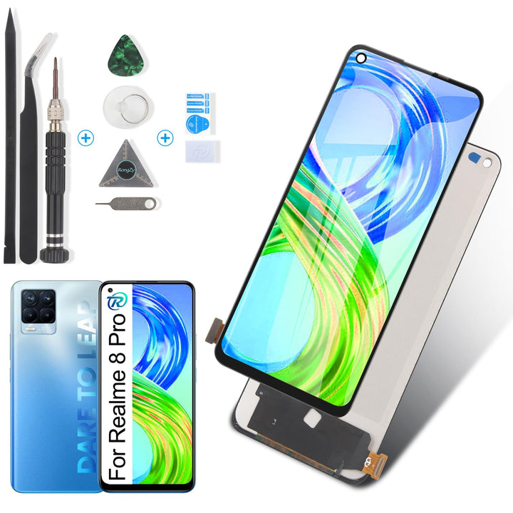 RongZy Ersatz Display Kompatibel für Realme 8 Pro RMX3081/Realme 8 （4G） RMX3085 Touchscreen Bildschi